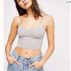Free People Intimately Skinny Strap Brami Cami Top in
Heather Gray Size XS/S